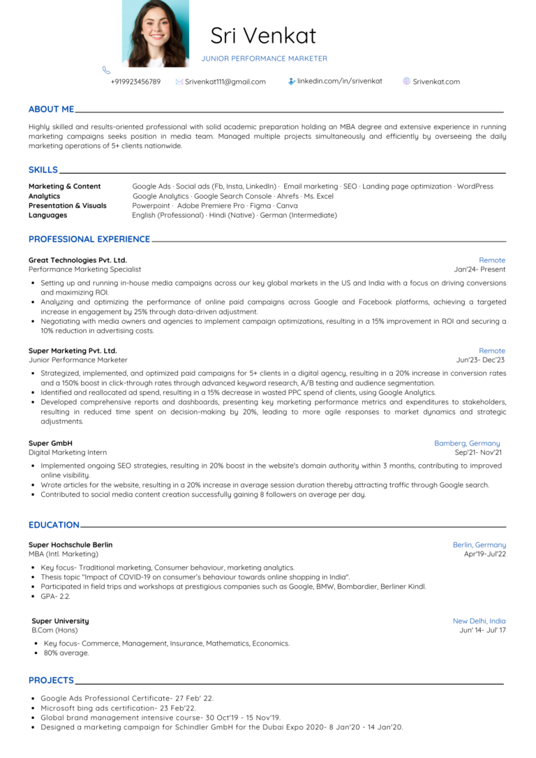 Resume template